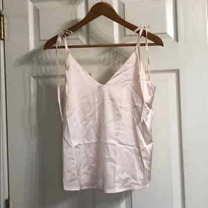 Pink silk-like cami